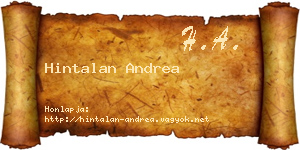 Hintalan Andrea névjegykártya